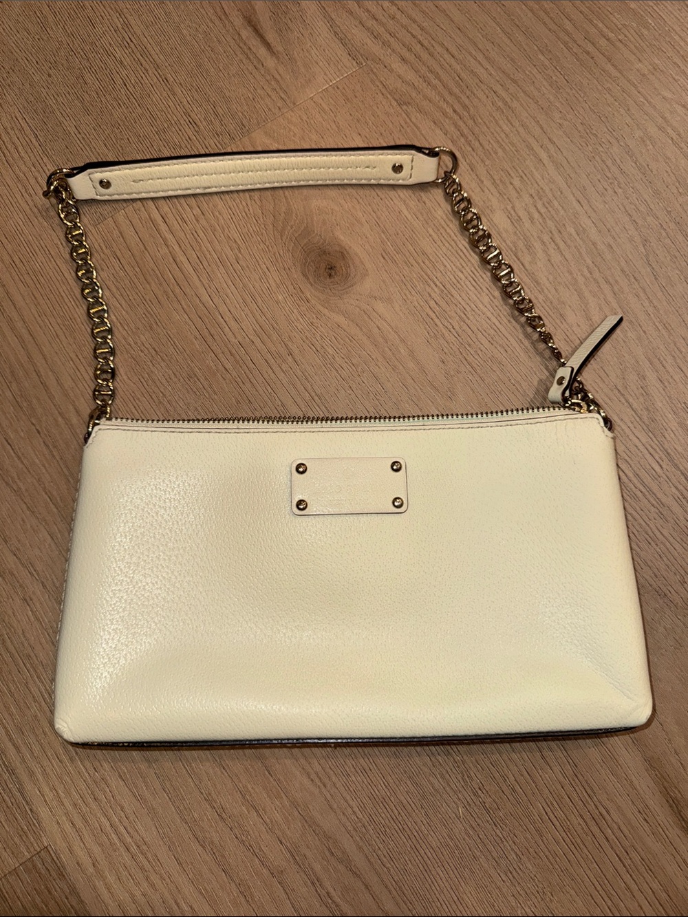 kate spade Cream Leather Chain Strap Wristlet